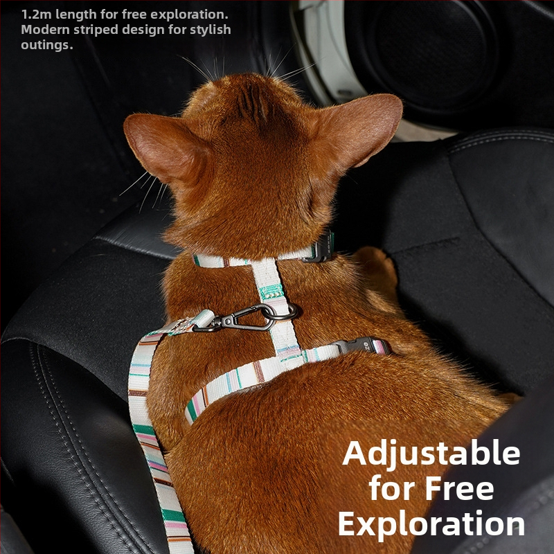 Кучешка каишка с I-образен дизайн, регулируема, против изплъзване, жилетен стил, за малки кучета; материал: полиестер, полиацетална смола, цинкова сплав