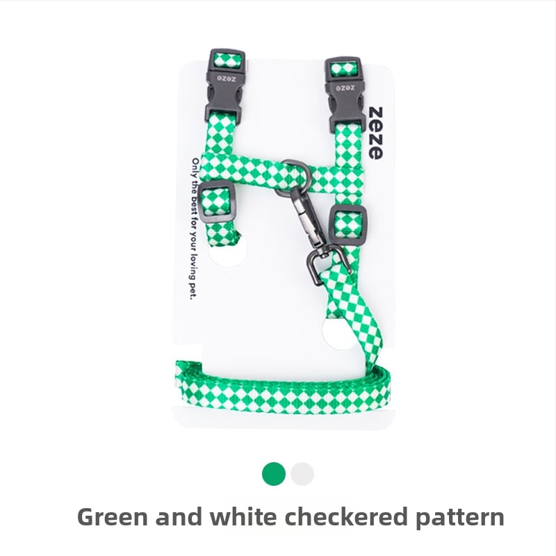 Кучешка каишка с I-образен дизайн, регулируема, против изплъзване, жилетен стил, за малки кучета; материал: полиестер, полиацетална смола, цинкова сплав
