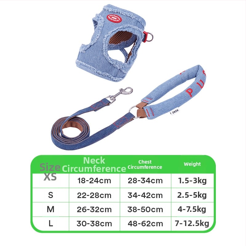 Кучешка каишка с I-образен дизайн, регулируема, против изплъзване, жилетен стил, за малки кучета; материал: полиестер, полиацетална смола, цинкова сплав