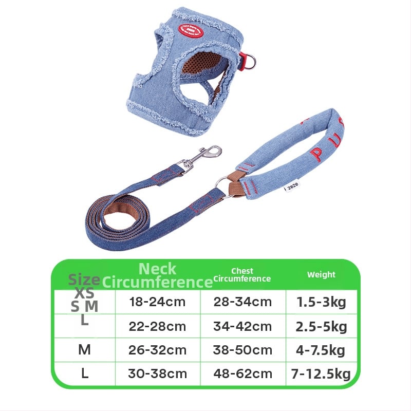 Кучешка каишка с I-образен дизайн, регулируема, против изплъзване, жилетен стил, за малки кучета; материал: полиестер, полиацетална смола, цинкова сплав
