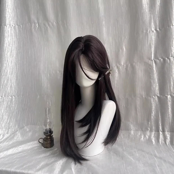 Perika za žene – prirodna duga kosa s srednjom podjelom, vlakno otporno na visoke temperature, mehanička izrada