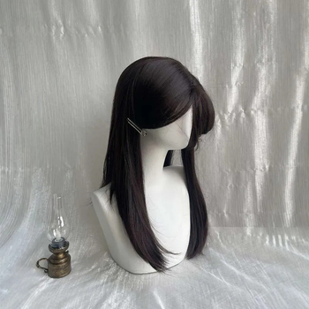 Perika za žene – prirodna duga kosa s srednjom podjelom, vlakno otporno na visoke temperature, mehanička izrada