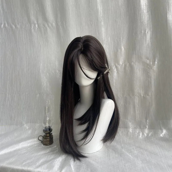 Perika za žene – prirodna duga kosa s srednjom podjelom, vlakno otporno na visoke temperature, mehanička izrada