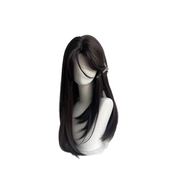 Perika za žene – prirodna duga kosa s srednjom podjelom, vlakno otporno na visoke temperature, mehanička izrada