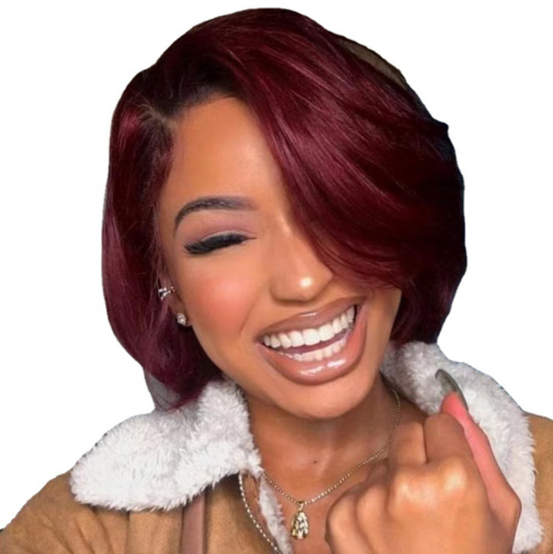 Екзотична къса къдрава перука за жени, боб стил със свободна част, модел P162, високотемпературно влакно