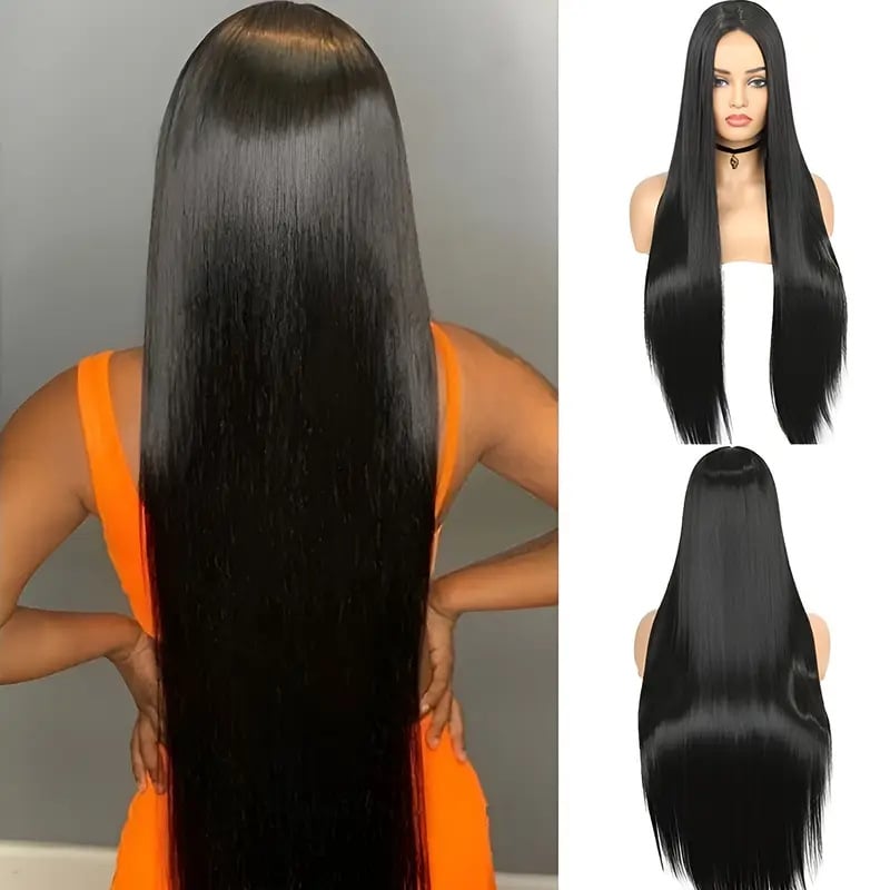 Duga ravna perika, stil zvijezde, vlakno visoke temperature, model 015, pramenovi srednjeg dijela, mehanička obrada