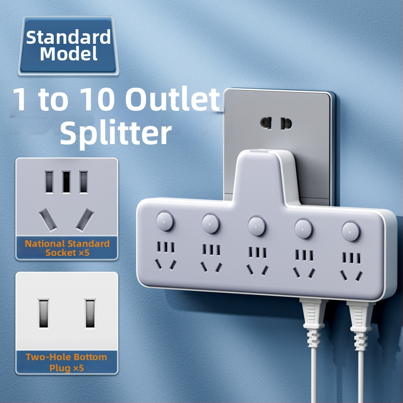 Πολυπρίζο με θύρες USB, νυχτερινό φως, ανεξάρτητος διακόπτης με οθόνη χρόνου, 10A, 220–250V