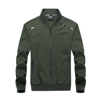 Muška ležerna jakna sa stojećim ovratnikom, zatvaračem, konopljo-pamuk mješavina, dugi rukavi