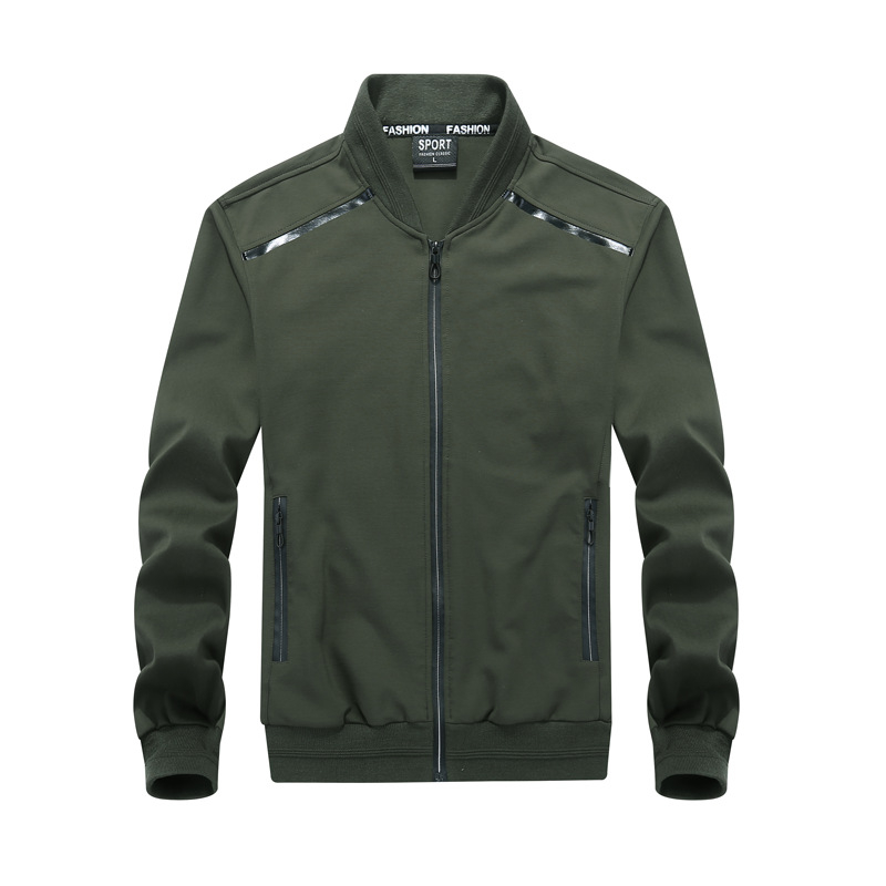 Muška ležerna jakna sa stojećim ovratnikom, zatvaračem, konopljo-pamuk mješavina, dugi rukavi