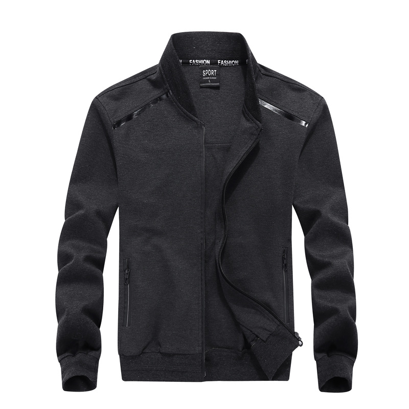 Muška ležerna jakna sa stojećim ovratnikom, zatvaračem, konopljo-pamuk mješavina, dugi rukavi