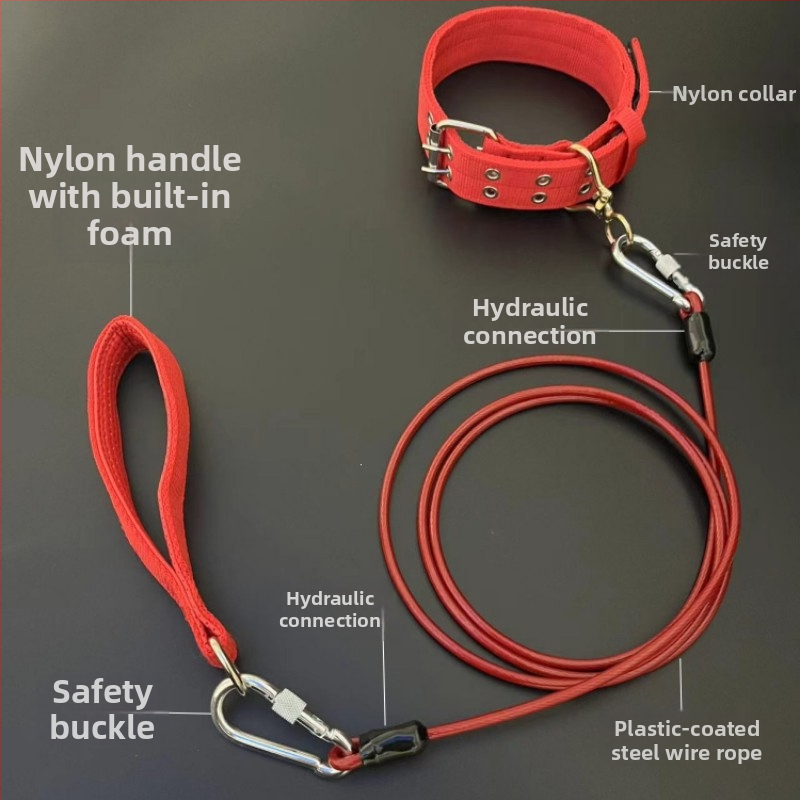 Кучешка каишка с железна верига, антиухапване, неретракторна, аксесоар