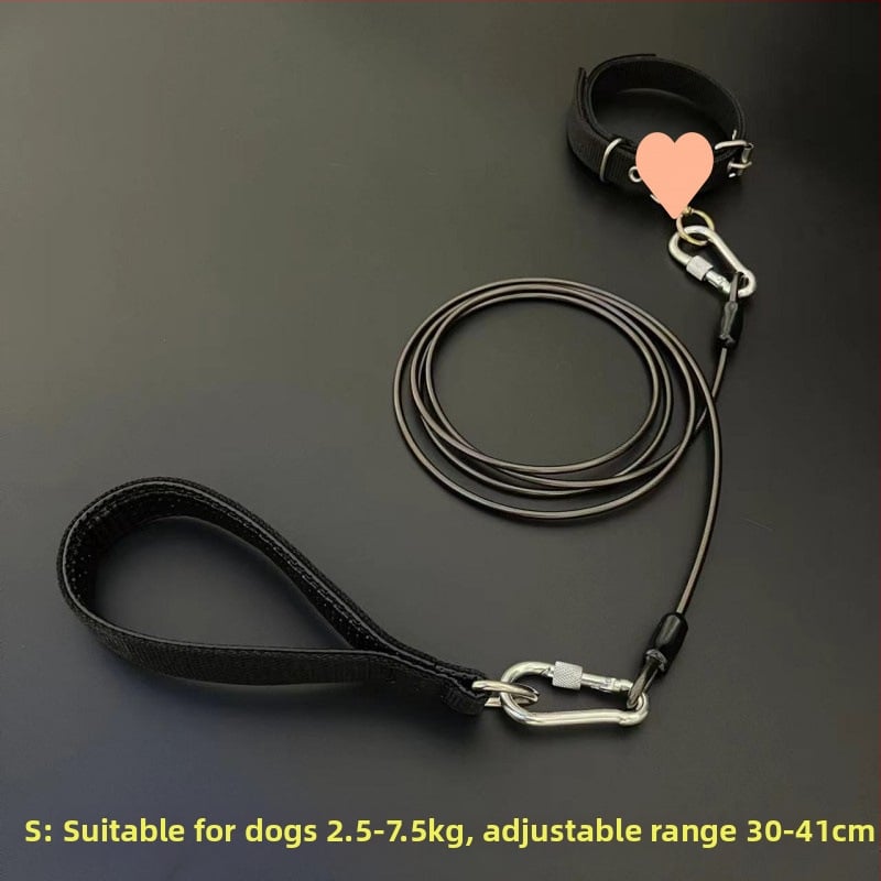 Кучешка каишка с железна верига, антиухапване, неретракторна, аксесоар