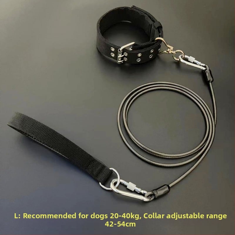 Кучешка каишка с железна верига, антиухапване, неретракторна, аксесоар