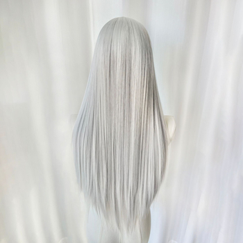 Cosplay wig s frontalnom čipkom, ručno pletena, duga ravna kosa, vlakna otporna na visoke temperature, model 13×4