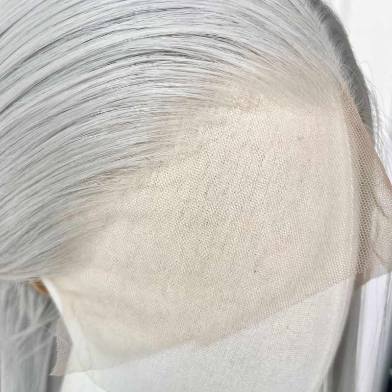 Cosplay wig s frontalnom čipkom, ručno pletena, duga ravna kosa, vlakna otporna na visoke temperature, model 13×4