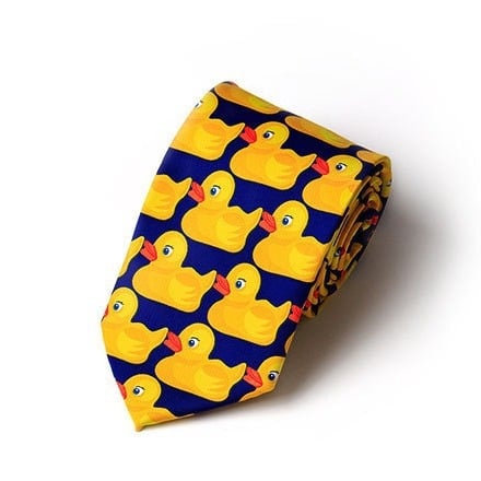 Kravata s karikaturnim patkom - poliester, tisak, unisex, stil strelica