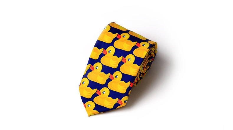 Kravata s karikaturnim patkom - poliester, tisak, unisex, stil strelica