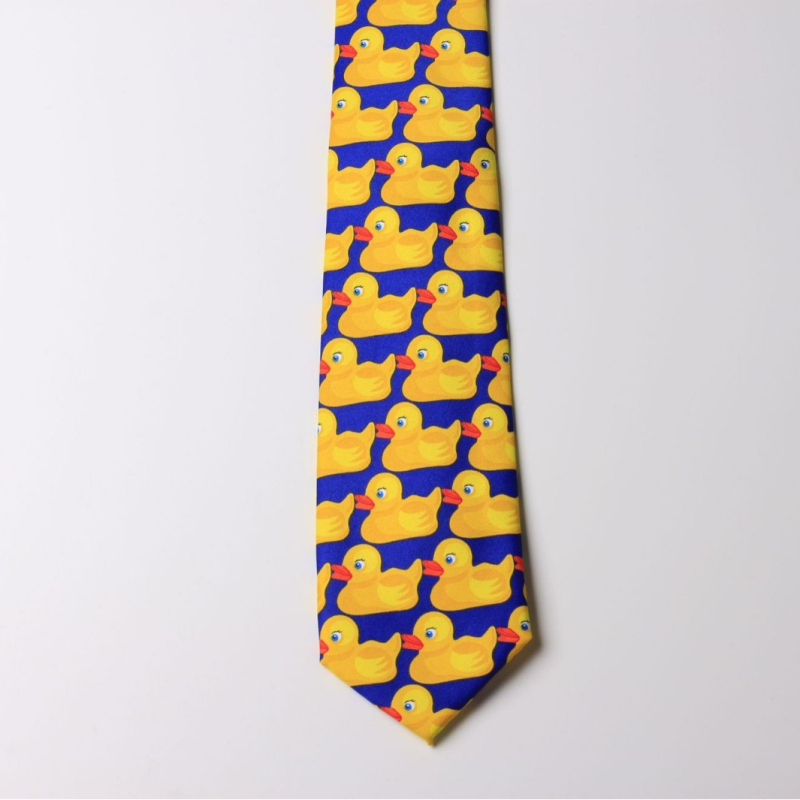 Kravata s karikaturnim patkom - poliester, tisak, unisex, stil strelica