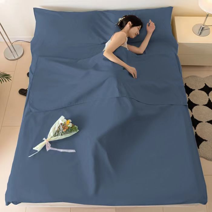 Putno posteljno rublje od pranog pamuka — stil omotnice (Punilo: ponovno napunljivi quilt core; Podstava: oprani pamuk; Tkanina: oprani pamuk; Težina: 500 g)