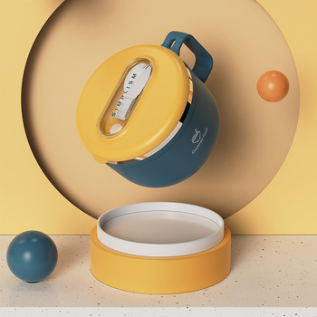 Izolirana zdjela od 304 nehrđajućeg čelika s poklopcem, 800–1000 ml, okrugla, podijeljena, prenosna kutija za ručak