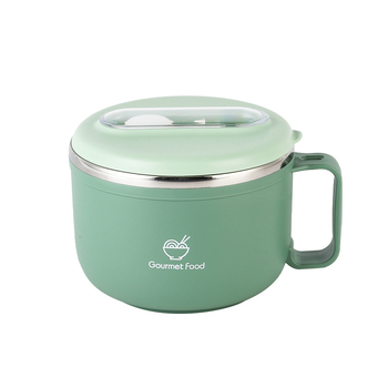 Izolirana zdjela od 304 nehrđajućeg čelika s poklopcem, 800–1000 ml, okrugla, podijeljena, prenosna kutija za ručak