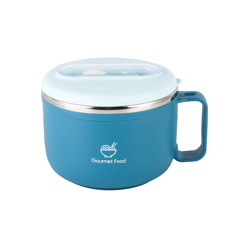 Izolirana zdjela od 304 nehrđajućeg čelika s poklopcem, 800–1000 ml, okrugla, podijeljena, prenosna kutija za ručak