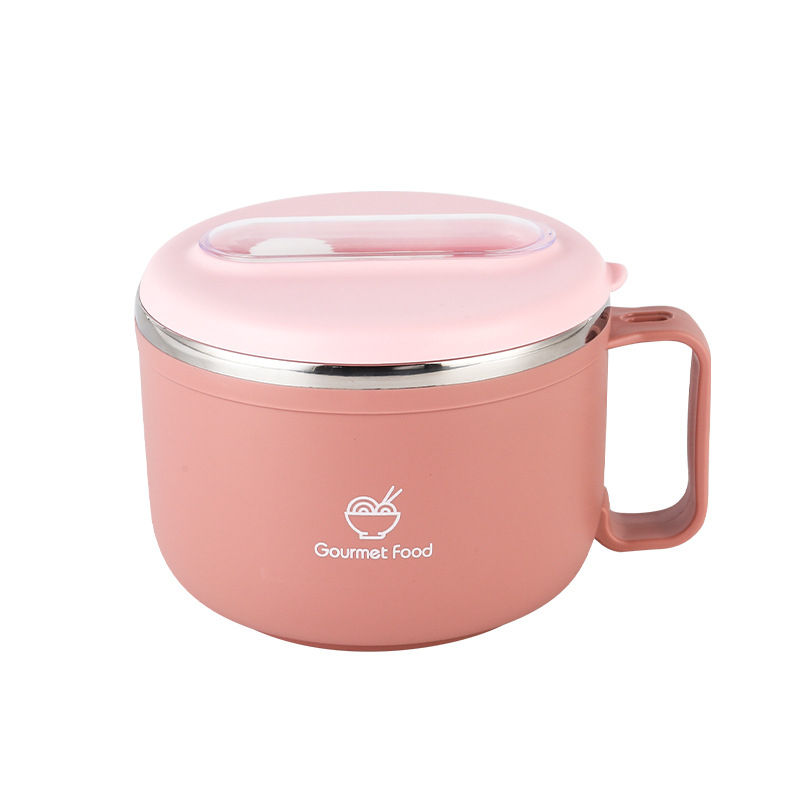 Izolirana zdjela od 304 nehrđajućeg čelika s poklopcem, 800–1000 ml, okrugla, podijeljena, prenosna kutija za ručak