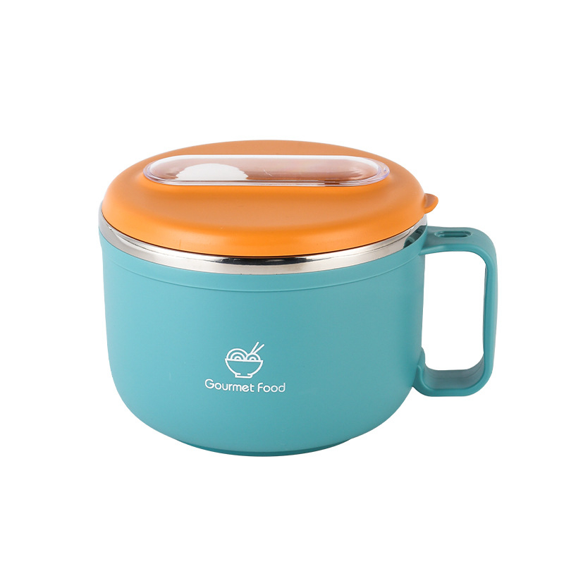 Izolirana zdjela od 304 nehrđajućeg čelika s poklopcem, 800–1000 ml, okrugla, podijeljena, prenosna kutija za ručak