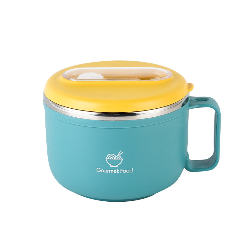 Izolirana zdjela od 304 nehrđajućeg čelika s poklopcem, 800–1000 ml, okrugla, podijeljena, prenosna kutija za ručak