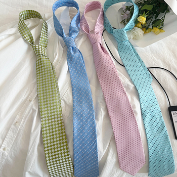 Kravata s točkicama, ručno vezana, unisex dodatak za košulju (polyester, valoviti oblik, tkano)