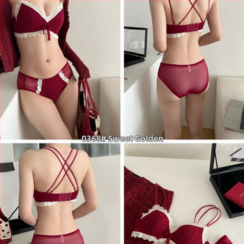 Set podprsenky a spodného prádla s čipkou, košík 1/2, tvarovaná miska s tenkou hornou a hrubšou spodnou časťou, pevné ramienka, zadné zapínanie s tromi radmi háčikov (1/2; tvarovaná miska; tenká horná/ hrubšia spodná; pevné ramienka; zadné zapínanie s trom