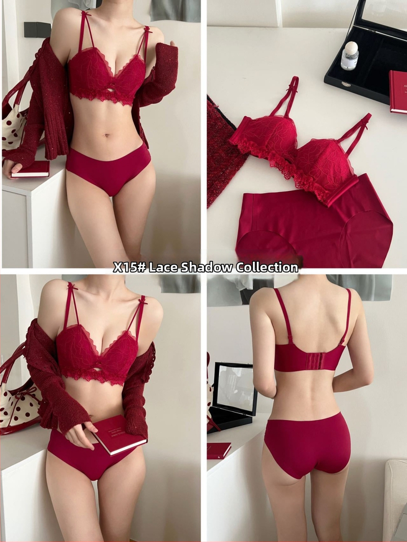 Set podprsenky a spodného prádla s čipkou, košík 1/2, tvarovaná miska s tenkou hornou a hrubšou spodnou časťou, pevné ramienka, zadné zapínanie s tromi radmi háčikov (1/2; tvarovaná miska; tenká horná/ hrubšia spodná; pevné ramienka; zadné zapínanie s trom