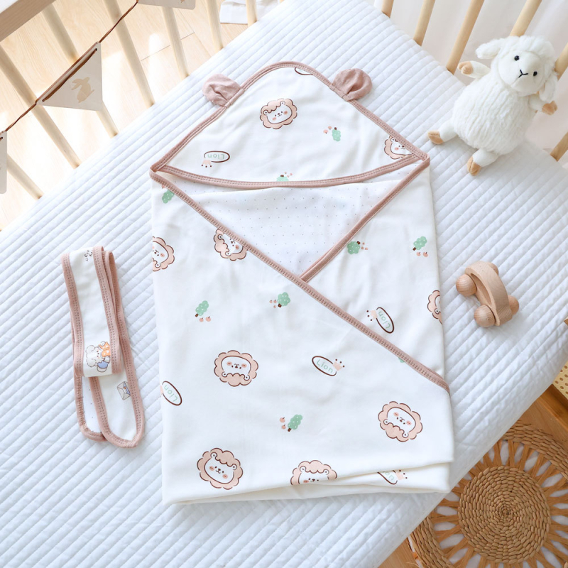 Novorođenački pamukni zagrljaj proljeće – tanak ljetni swaddle s crtić uzorkom, za djecu 0–12 mjeseci