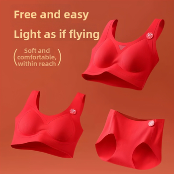 Nylon anyagú, vezeték nélküli, 3/4 kosár, vékony formázott kosár, tank-top stílusú fehérnemű szett