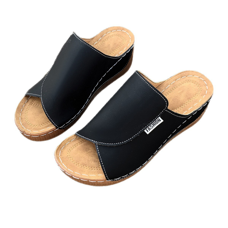 Ženske papuče s jednim remenom, PU gornji dio, otvoreni prst, gumeni potplat, proljeće 2025, šifra 6923