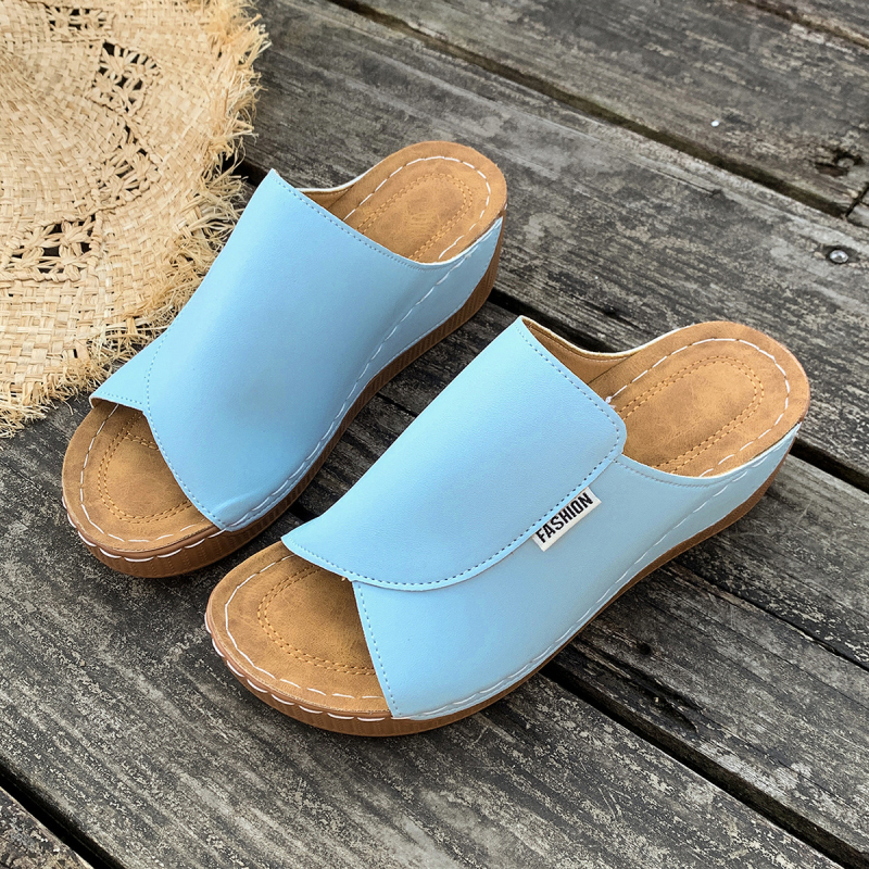 Ženske papuče s jednim remenom, PU gornji dio, otvoreni prst, gumeni potplat, proljeće 2025, šifra 6923