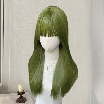 Perika s dugom ravnom kosom, korejski stil, model Y-701, materijal: žica visoke temperature, pramen: ravna ili nagnuta