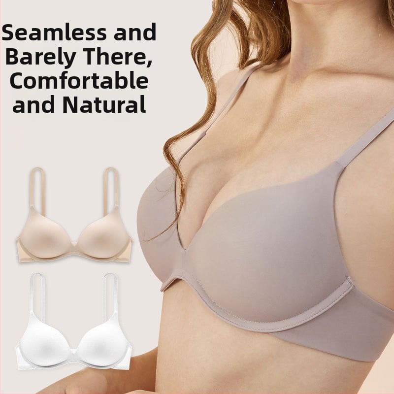 Editha σουτιέν χωρίς ραφές για γυναίκες, νάιλον ύφασμα, cups 3/4 με λεπτό σφουγγάρι, σταθερά διπλά λουριά, πίσω διπλό κούμπωμα