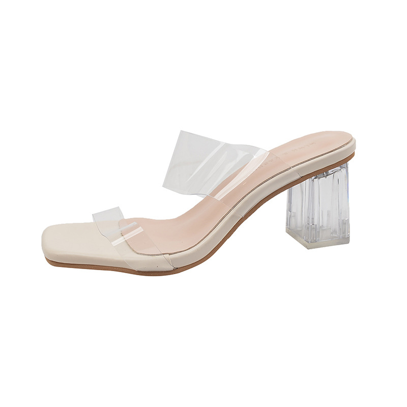 Ženske sandale – PVC gornji dio, okrugli vrh, debeli pet 3–6 cm, gumeni potplat, PU podstava (Proljeće 2025)