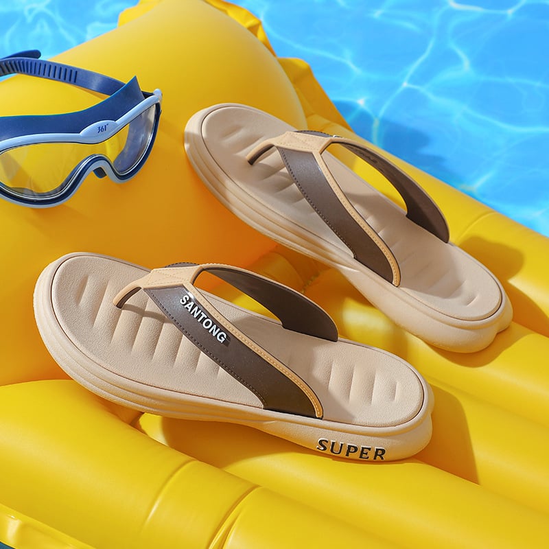 Jiasini мъжки джапанки в корейски стил с открит пръст, PVC горна част и подметка, SGS сертифицирано качество, инжекционно формована подметка, Пролет 2025