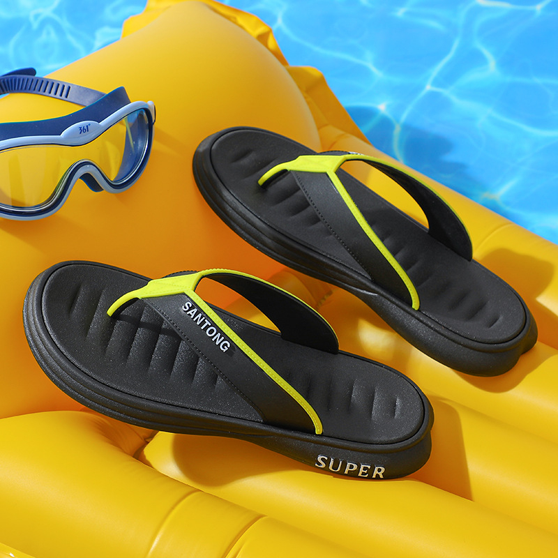 Jiasini мъжки джапанки в корейски стил с открит пръст, PVC горна част и подметка, SGS сертифицирано качество, инжекционно формована подметка, Пролет 2025