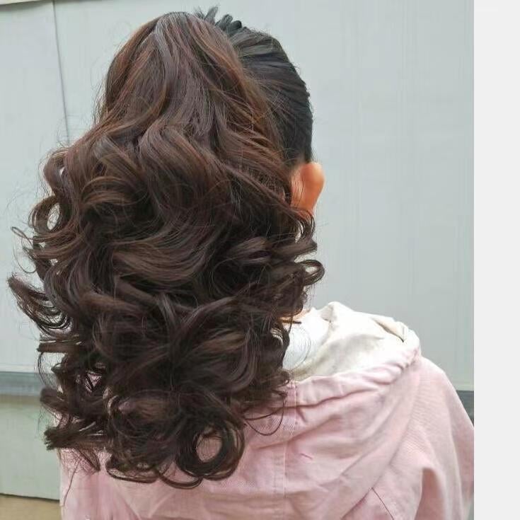 Lófarú paróka, rövid göndör stílus, magas hőálló rostok, Yongrui márka, modell 178