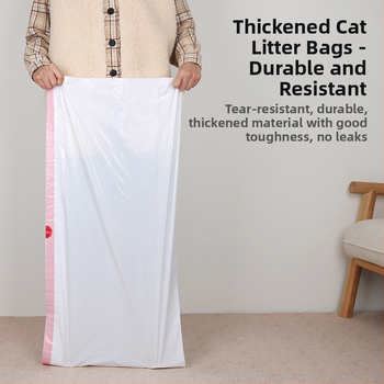 Saci de gunoi pentru litiera pisicilor, plastic îngroșat, cu șnur, durabili