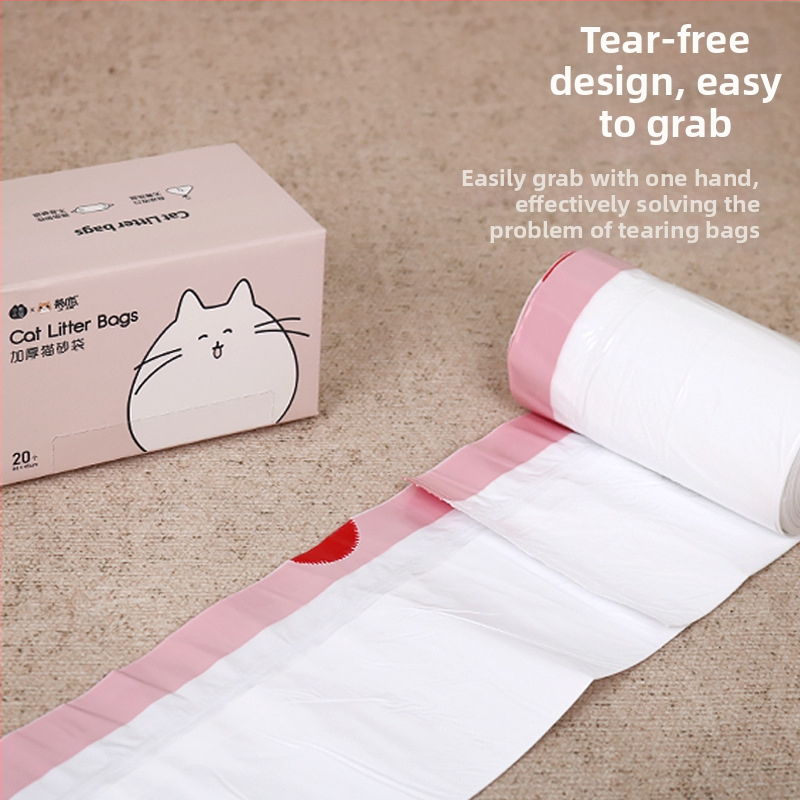 Saci de gunoi pentru litiera pisicilor, plastic îngroșat, cu șnur, durabili