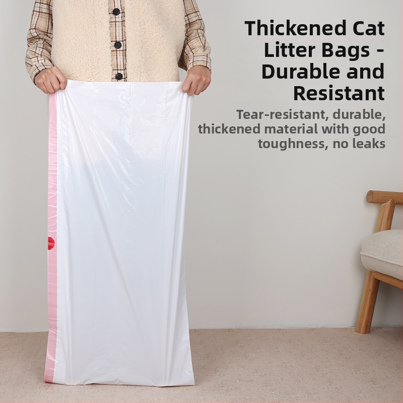 Saci de gunoi pentru litiera pisicilor, plastic îngroșat, cu șnur, durabili