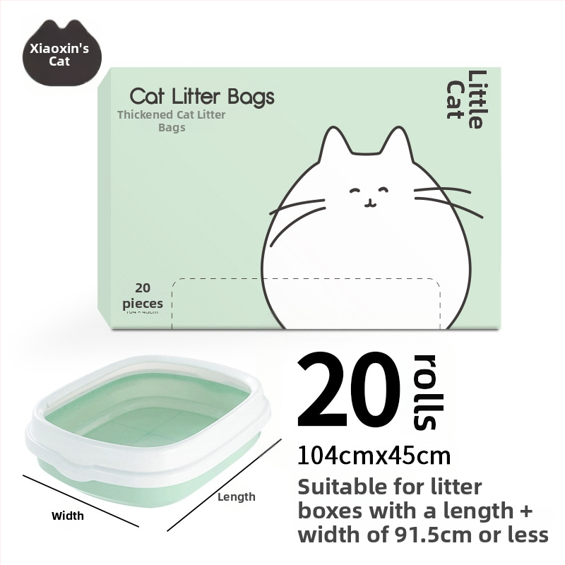 Saci de gunoi pentru litiera pisicilor, plastic îngroșat, cu șnur, durabili