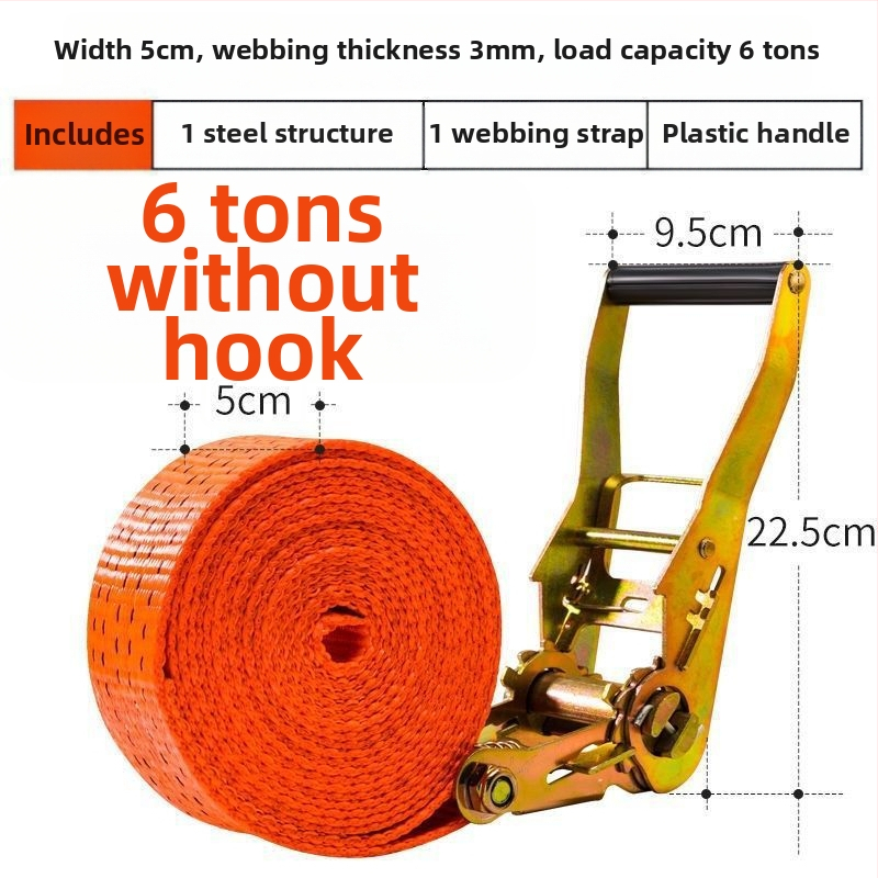 6t Teherautó kötélhúzó, kézi működtetésű, nehéz kivitel, hegesztésmentes, szalagfeszítő