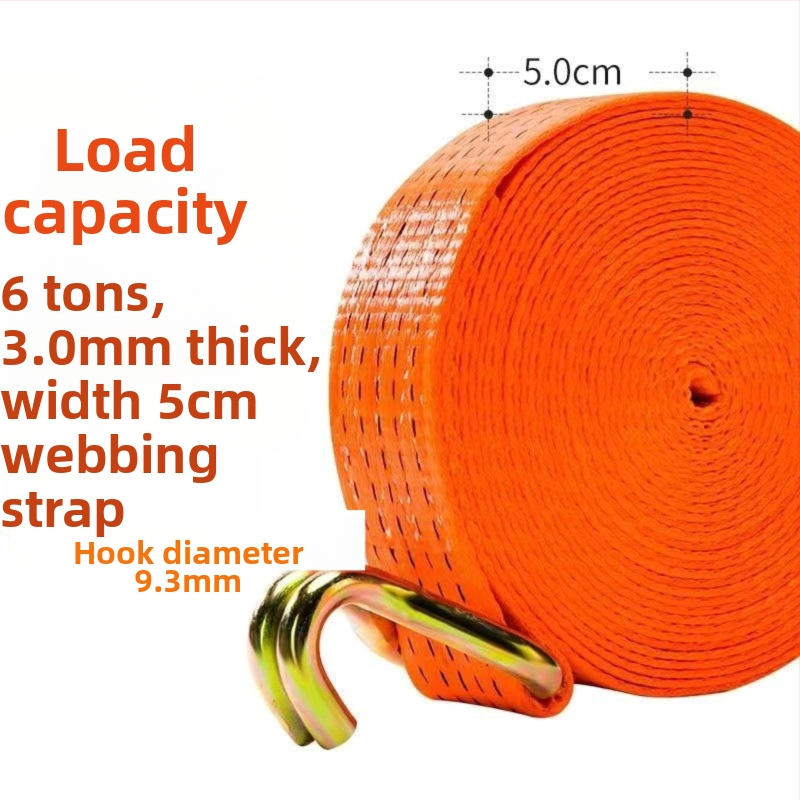 6t Teherautó kötélhúzó, kézi működtetésű, nehéz kivitel, hegesztésmentes, szalagfeszítő