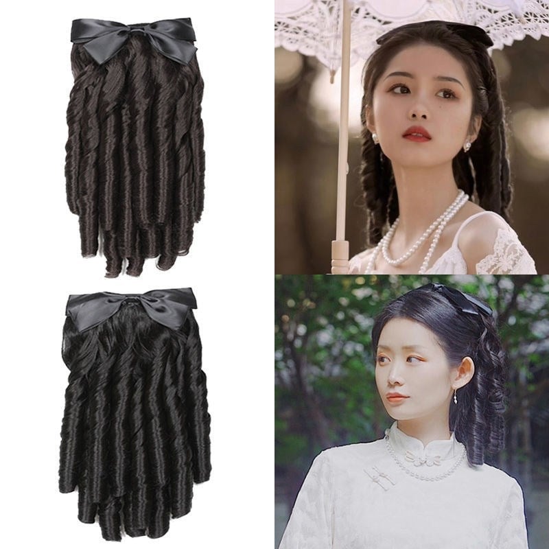 Perika s repom - duga kosa, kovrčava, retro stil qipao, Lolita rep, visokotemperaturna vlakna
