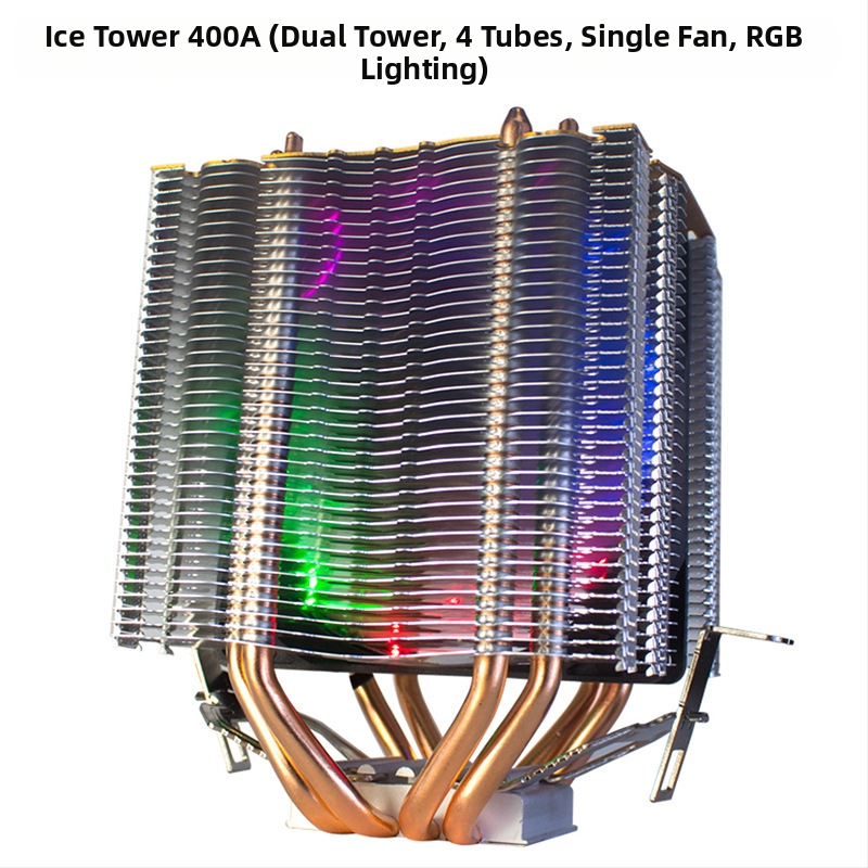 Ψύκτης CPU Ice Tower 600, 6 χαλκού σωληνώσεις μεταφοράς θερμότητας, σύνδεση χαλκού-αλουμινίου, υδραυλικό ρουλεμάν, αθόρυβη λειτουργία, 2000 RPM